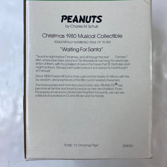 Schmid Peanuts Snoopy Oh Christmas Tree 1980 Musical Figurine First Limited - Picture 10 of 10